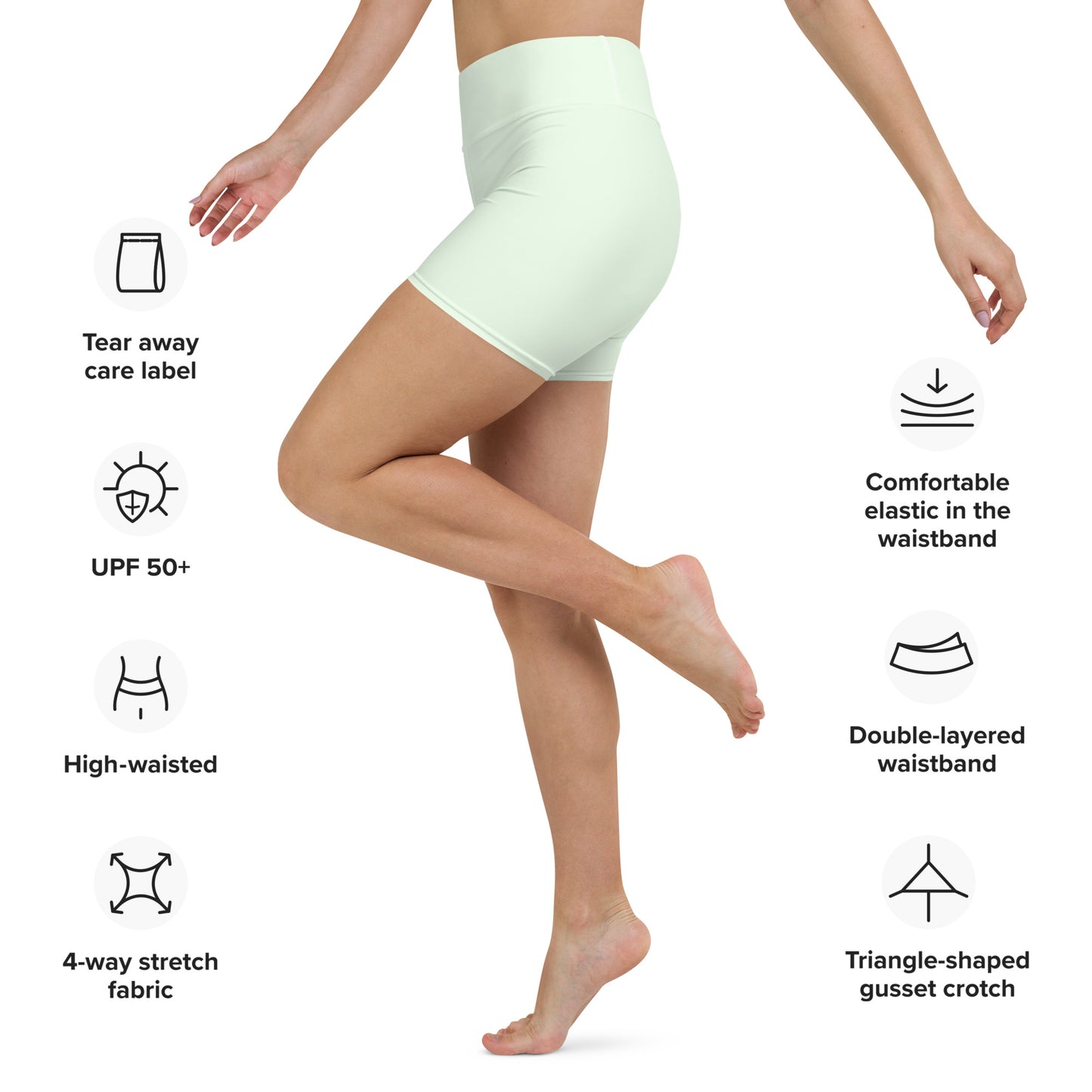 Pastel Mint High-Rise Yoga Shorts