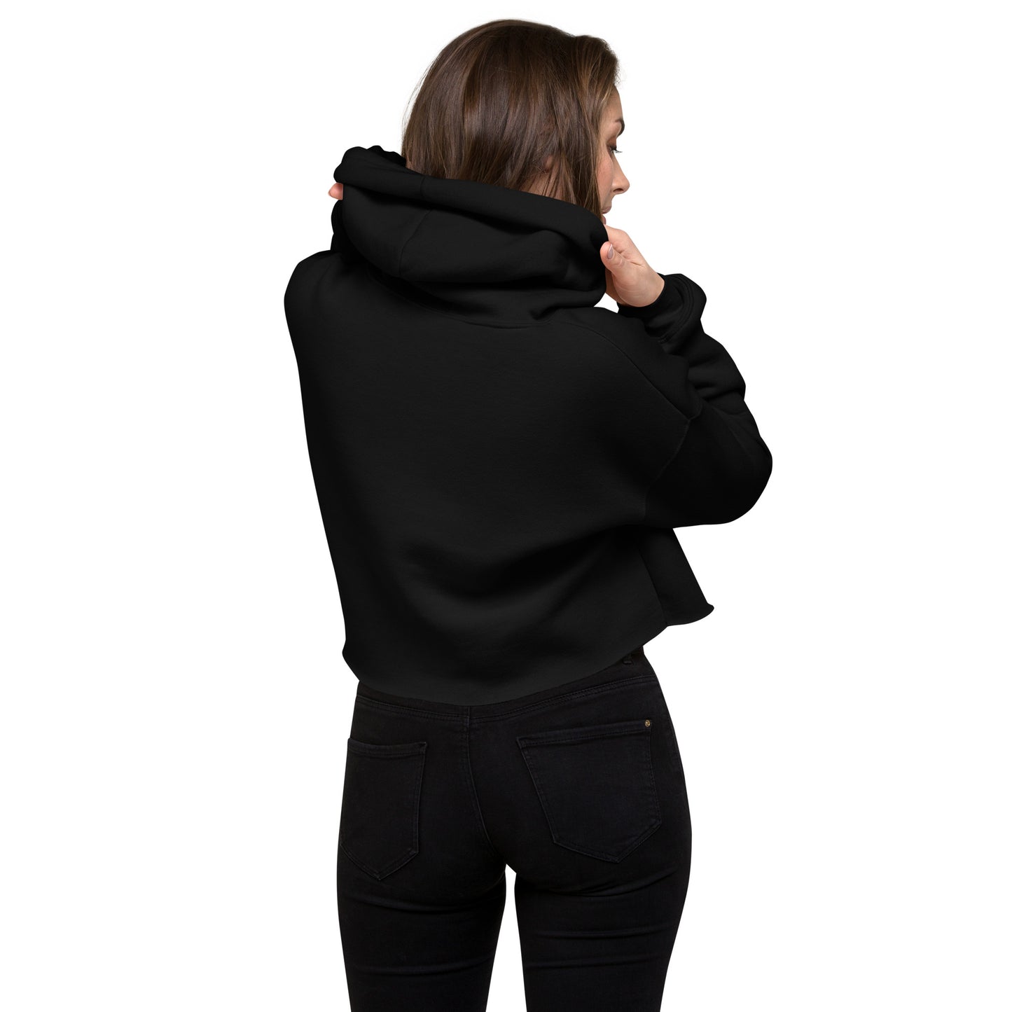 Sports Embroidered Crop Hoodie