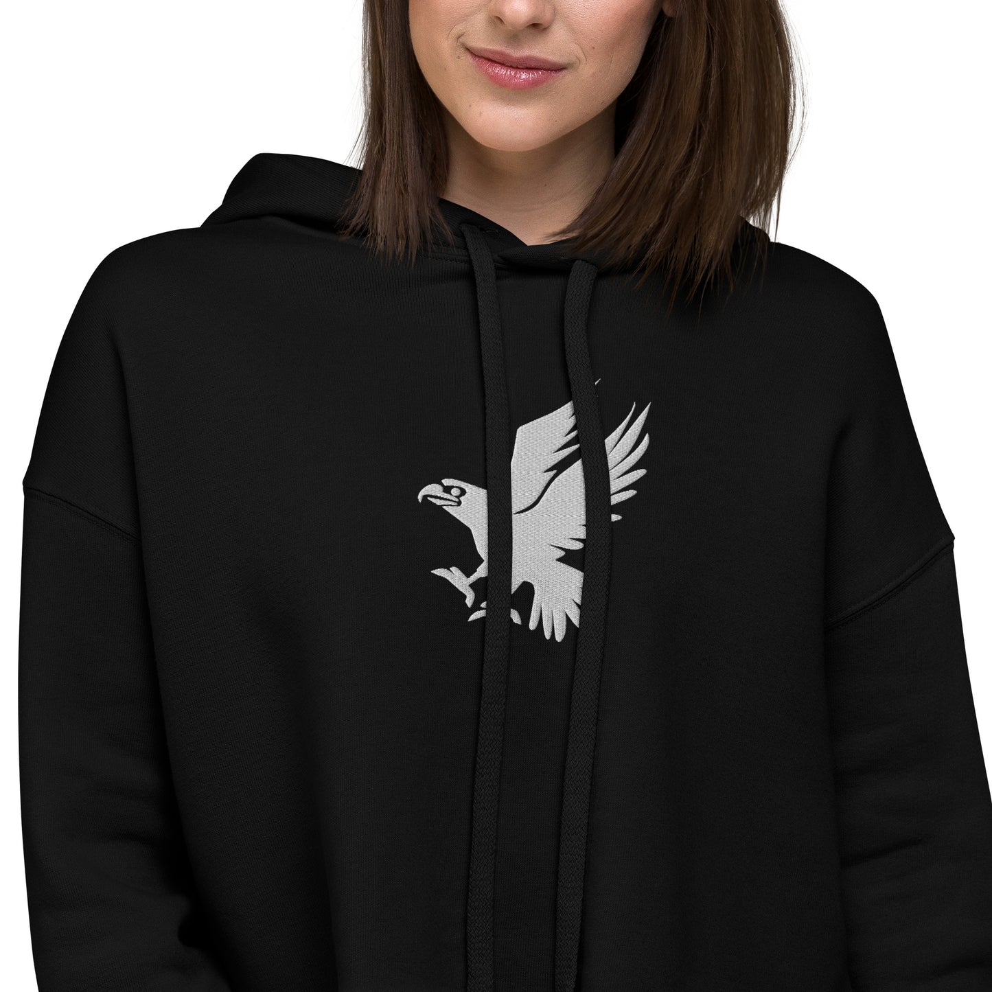 Eagle Embroidered Crop Hoodie