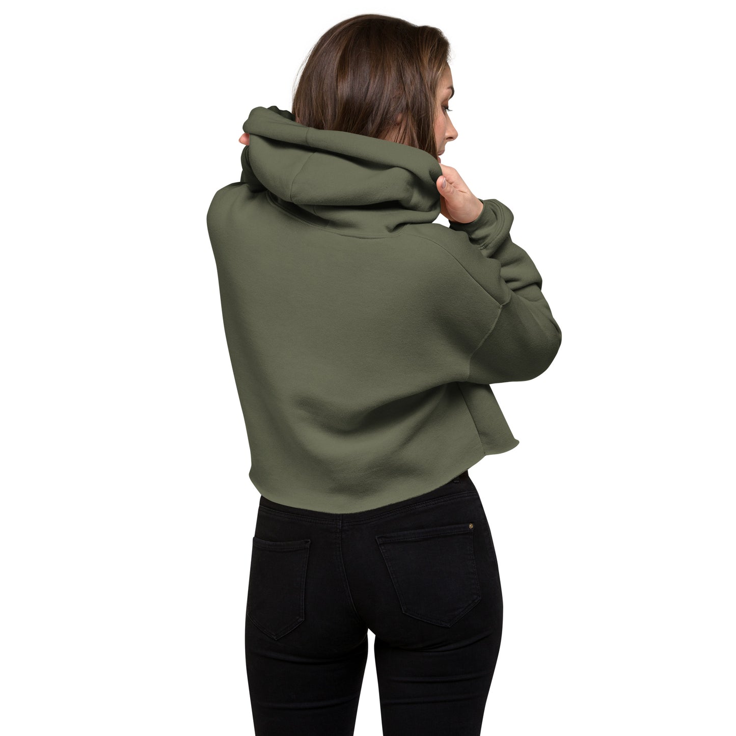 Sports Embroidered Crop Hoodie