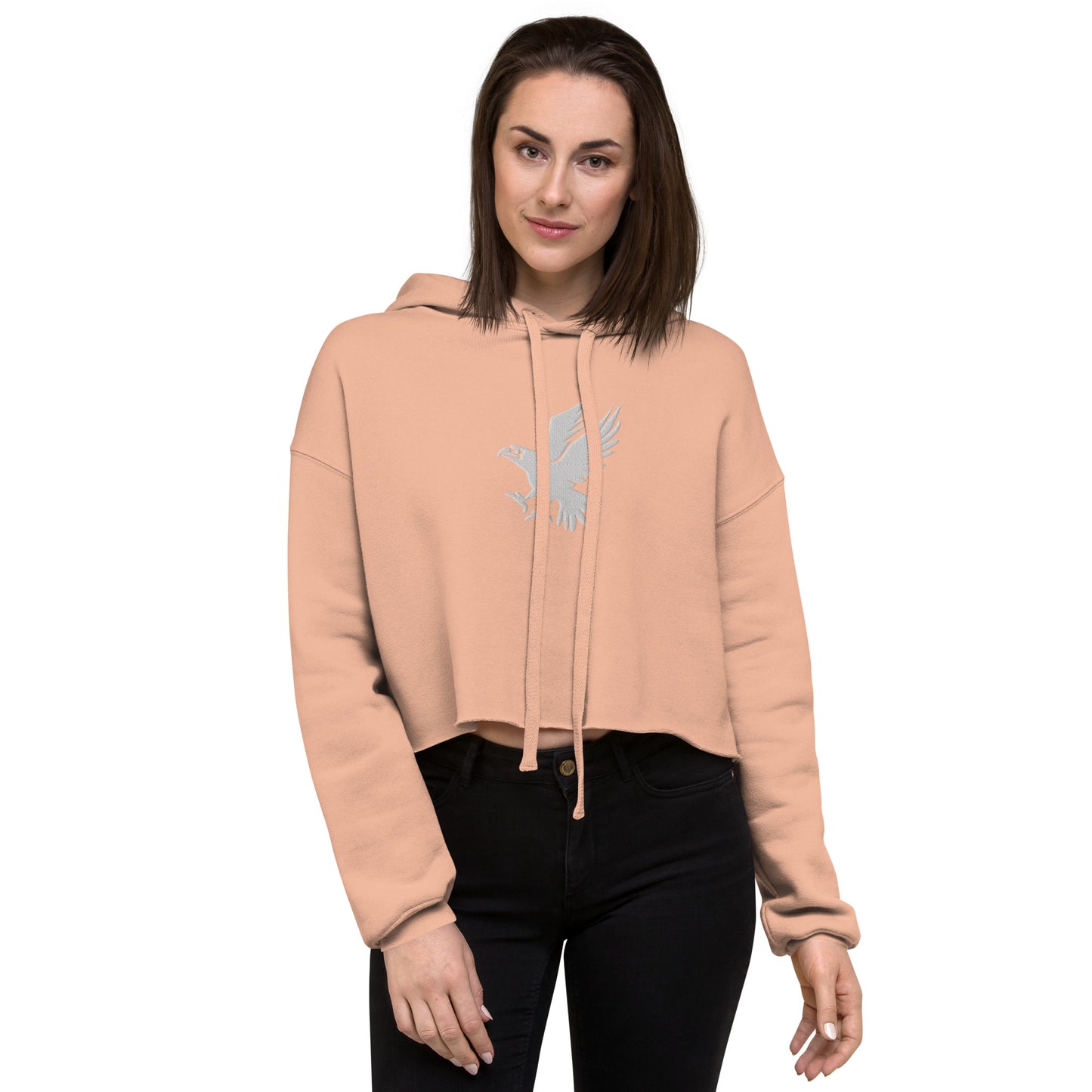 Eagle Embroidered Crop Hoodie
