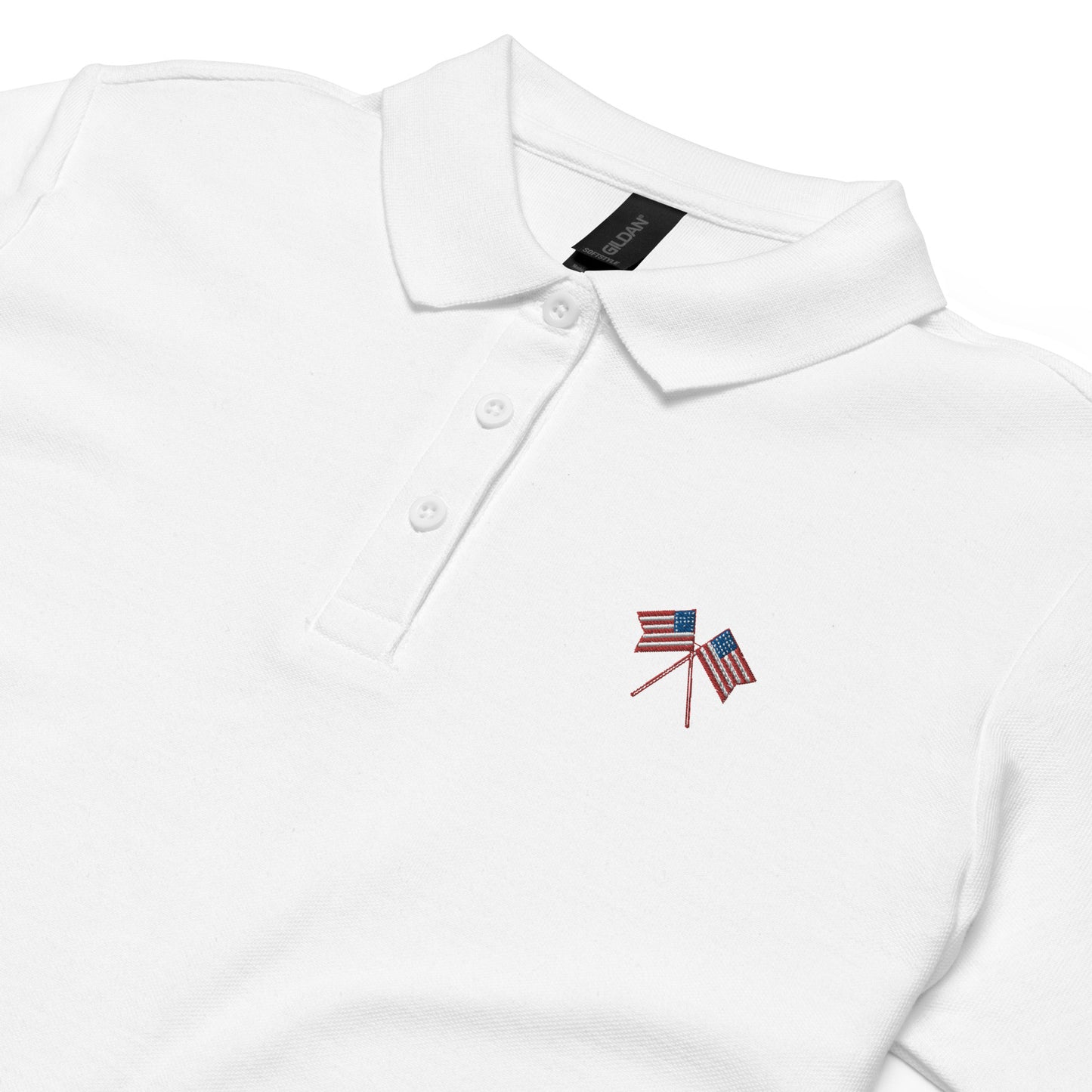 American Flag Women’s Pique Polo Shirt