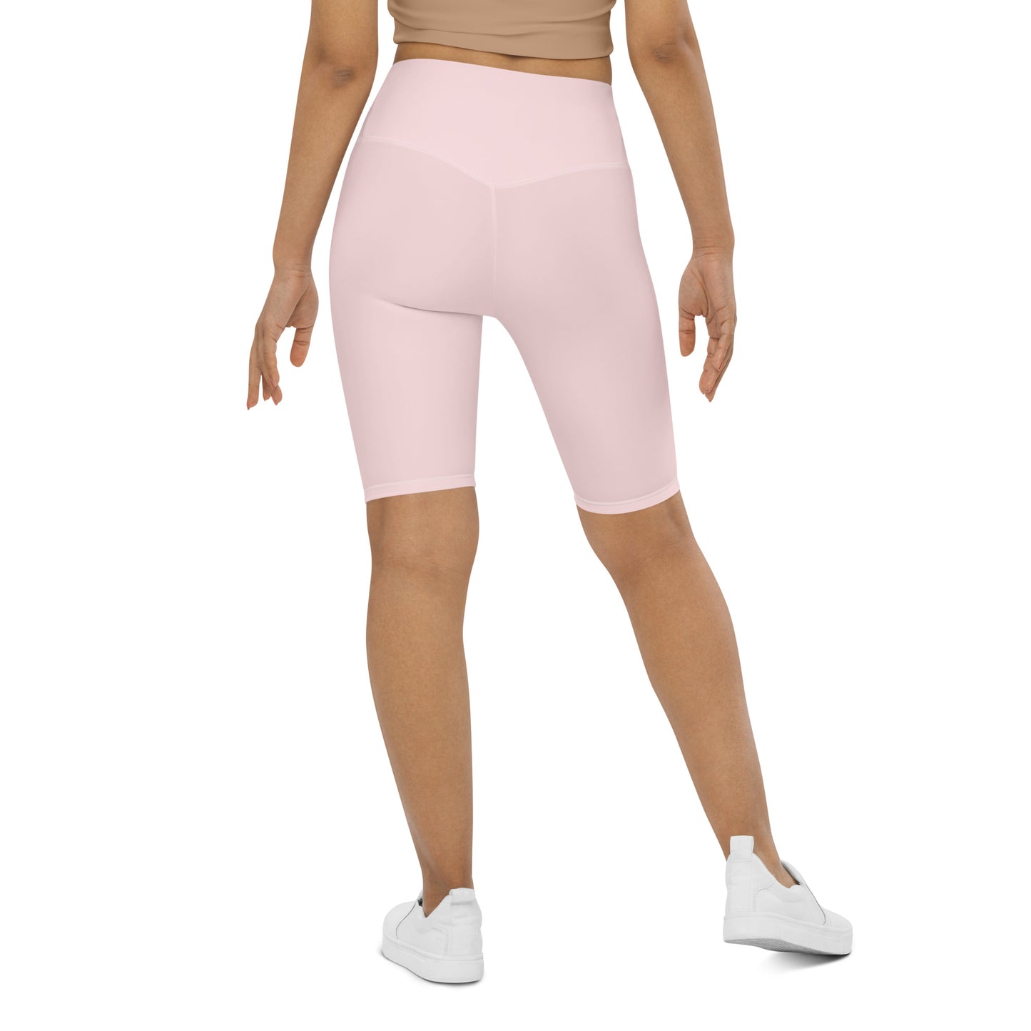 Pastel Pink High-Rise Biker Shorts