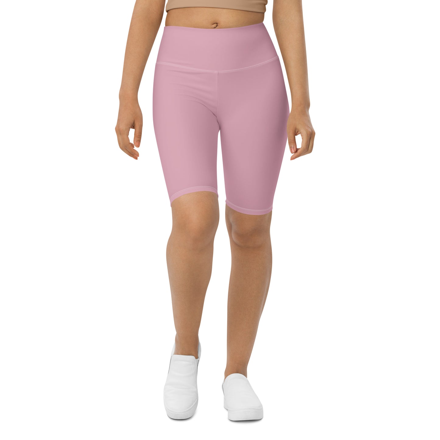 Neutral Pink High-Rise Biker Shorts