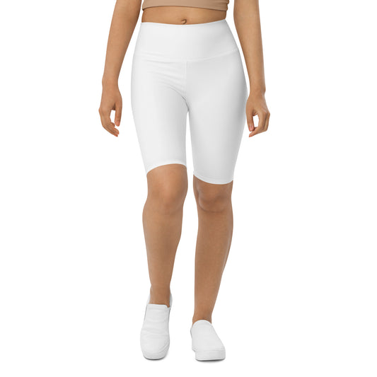 White High-Rise Biker Shorts