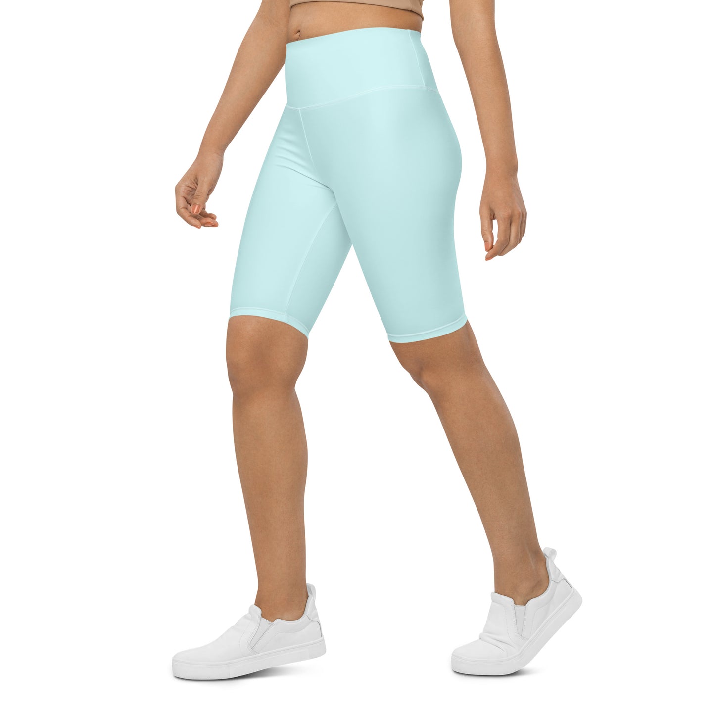 Pastel Blue High-Rise Biker Shorts