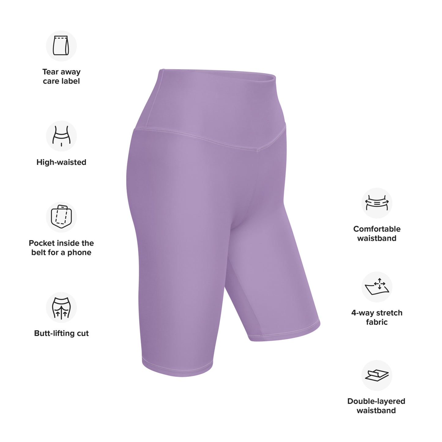 Lavender High-Rise Biker Shorts