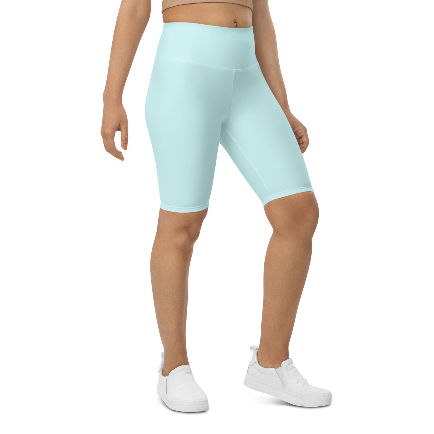 Pastel Blue High-Rise Biker Shorts