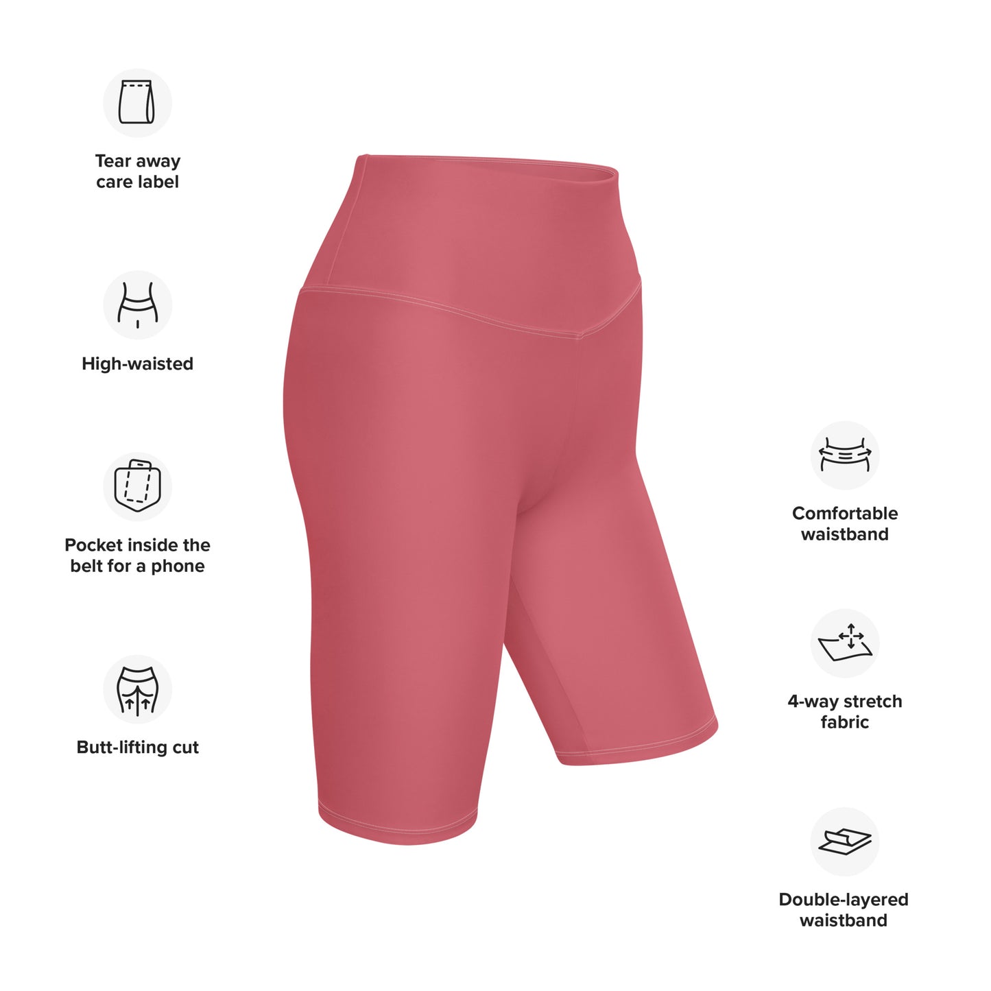 Pink High-Rise Biker Shorts