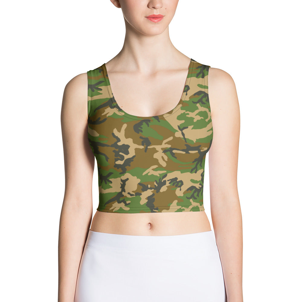 M81 Woodland Camo Crop Top