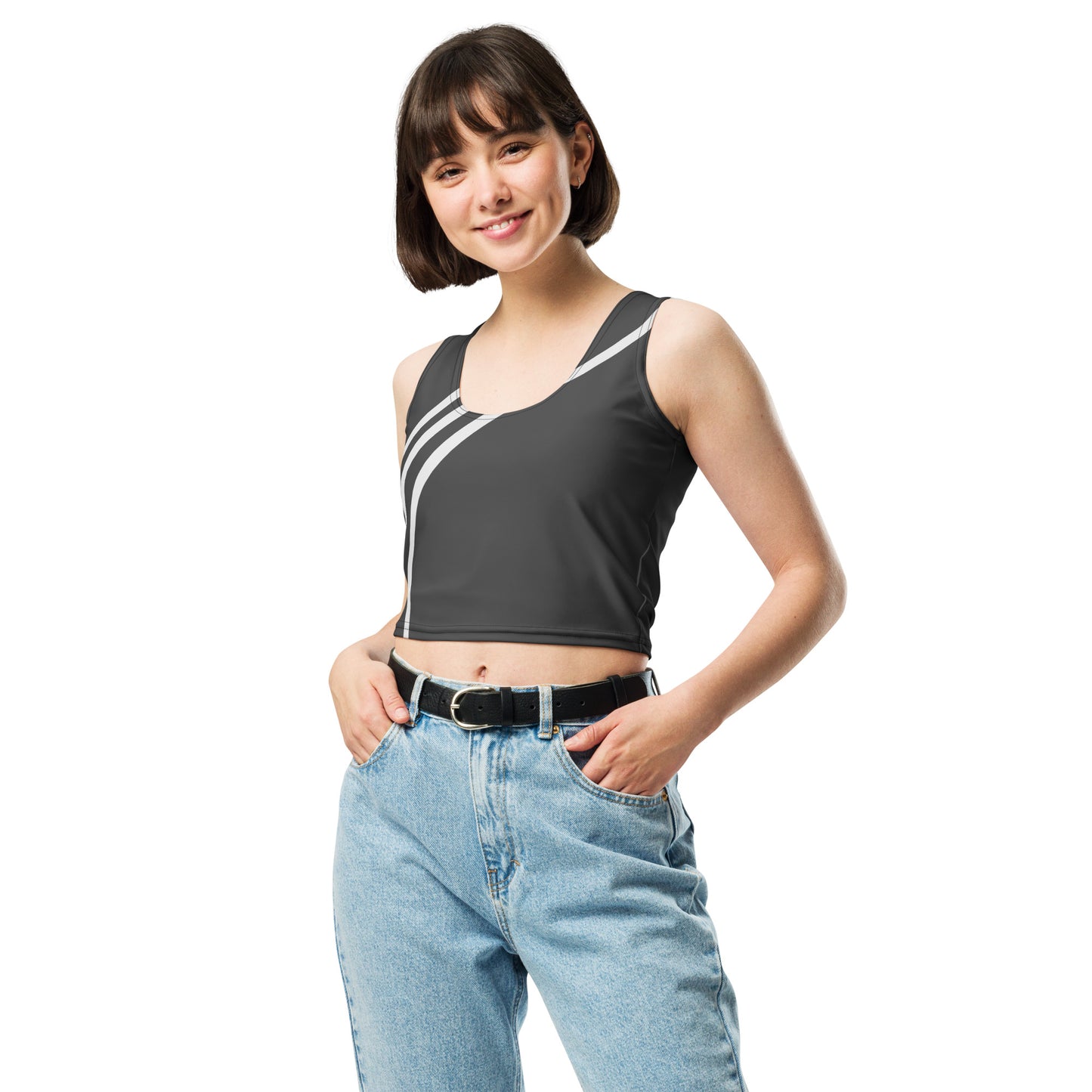 Graphite Athletic Crop Top