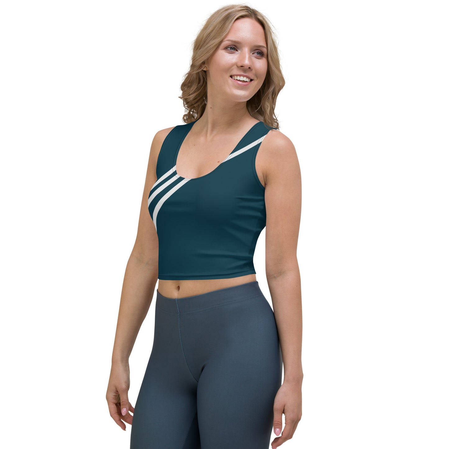 Petrol Blue Athletic Crop Top