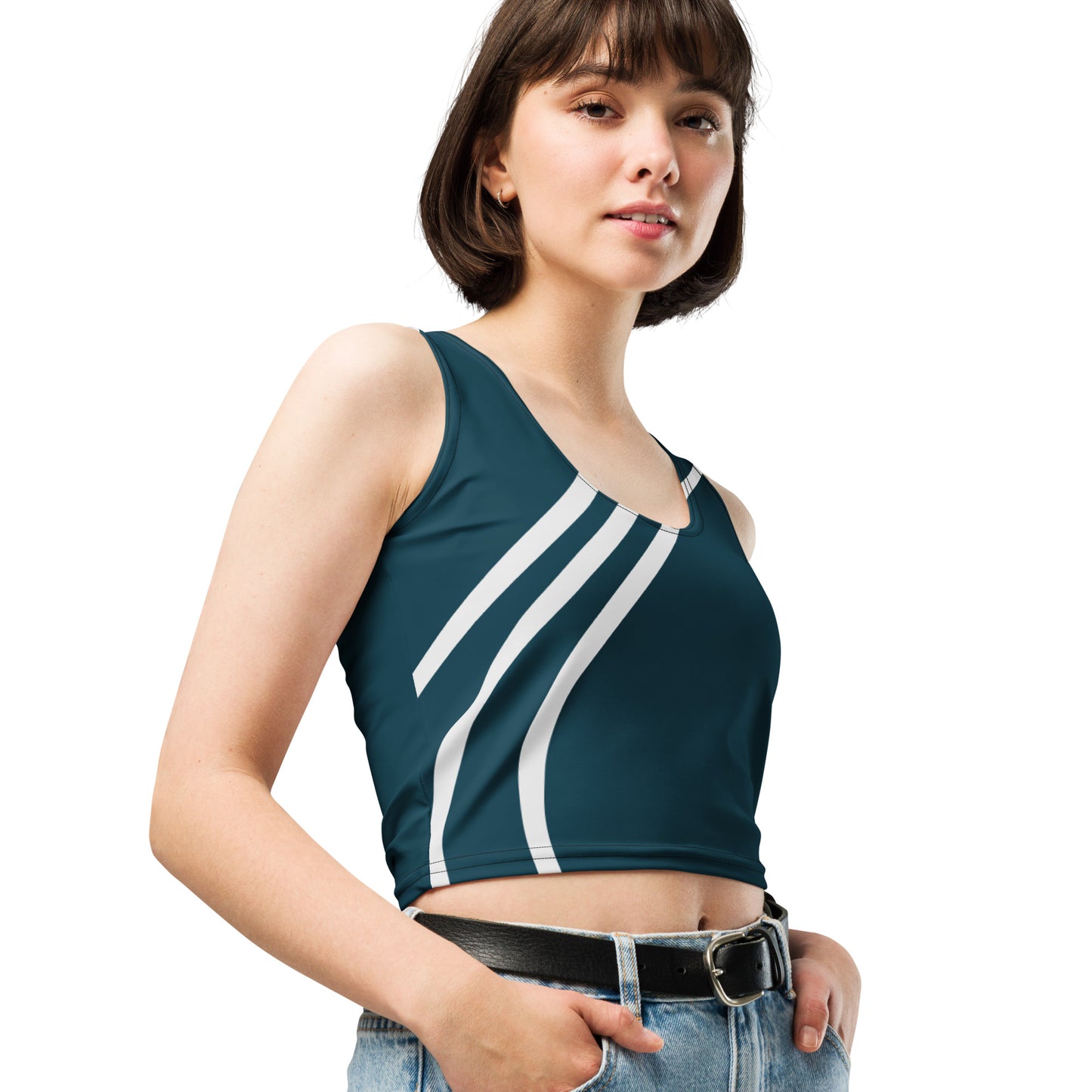 Petrol Blue Athletic Crop Top