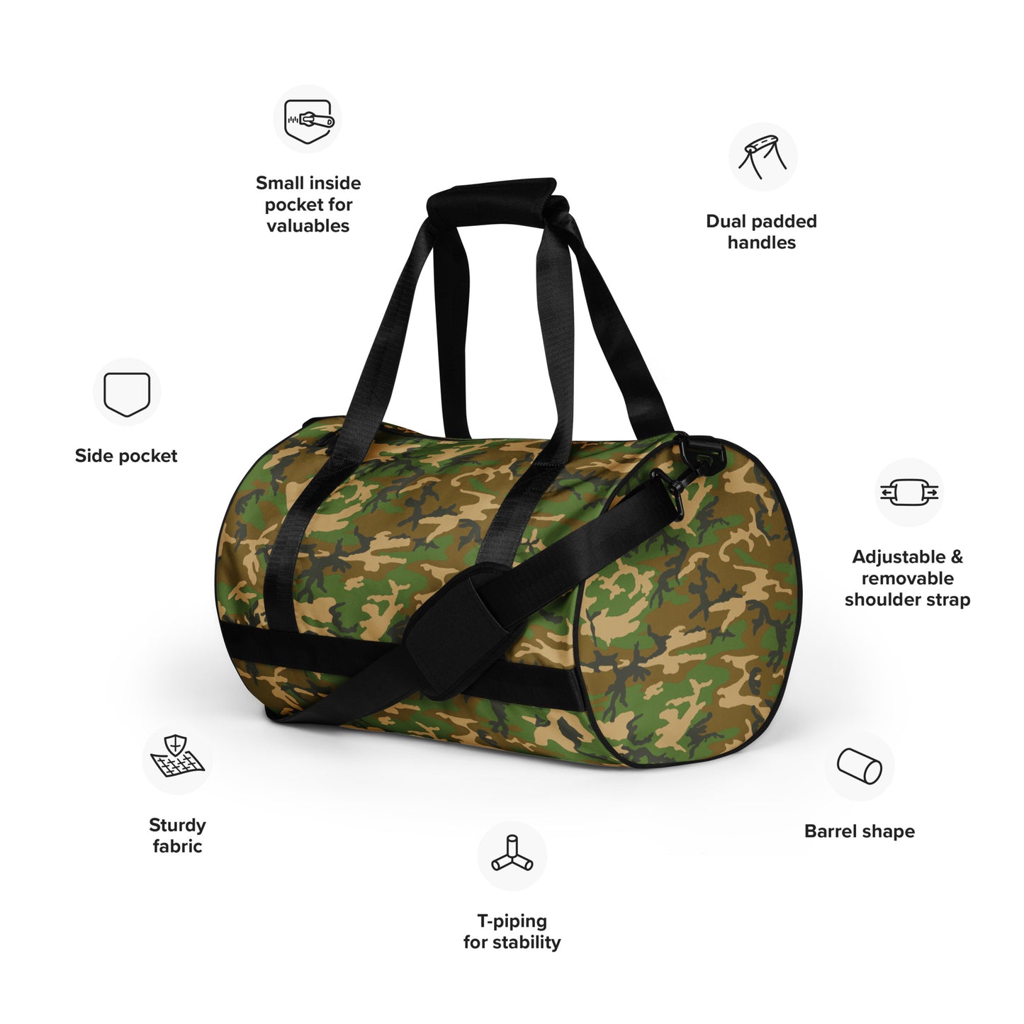 M81 Woodland Camo Gym Bag