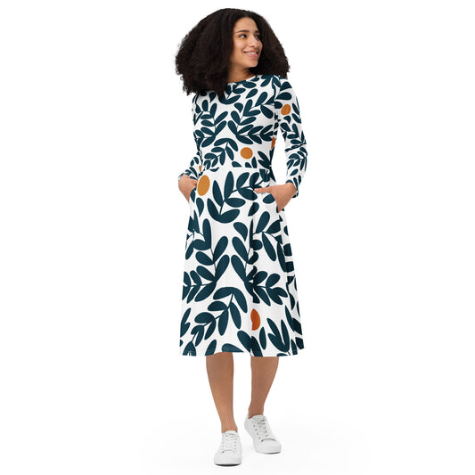 Ava Long Sleeve Midi Dress