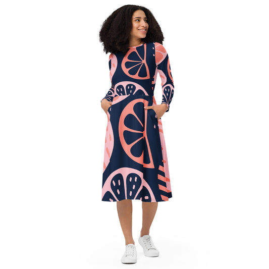 Lana Long Sleeve Midi Dress