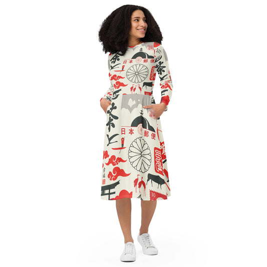 Bella Long Sleeve Midi Dress