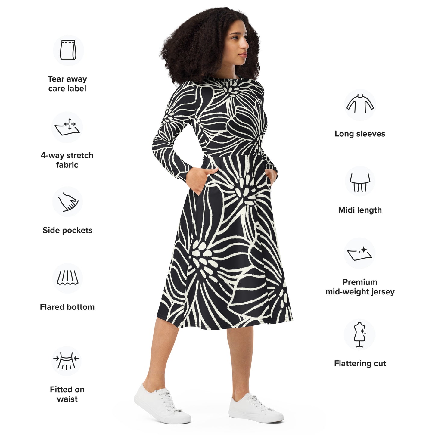 Cassie Long Sleeve Midi Dress