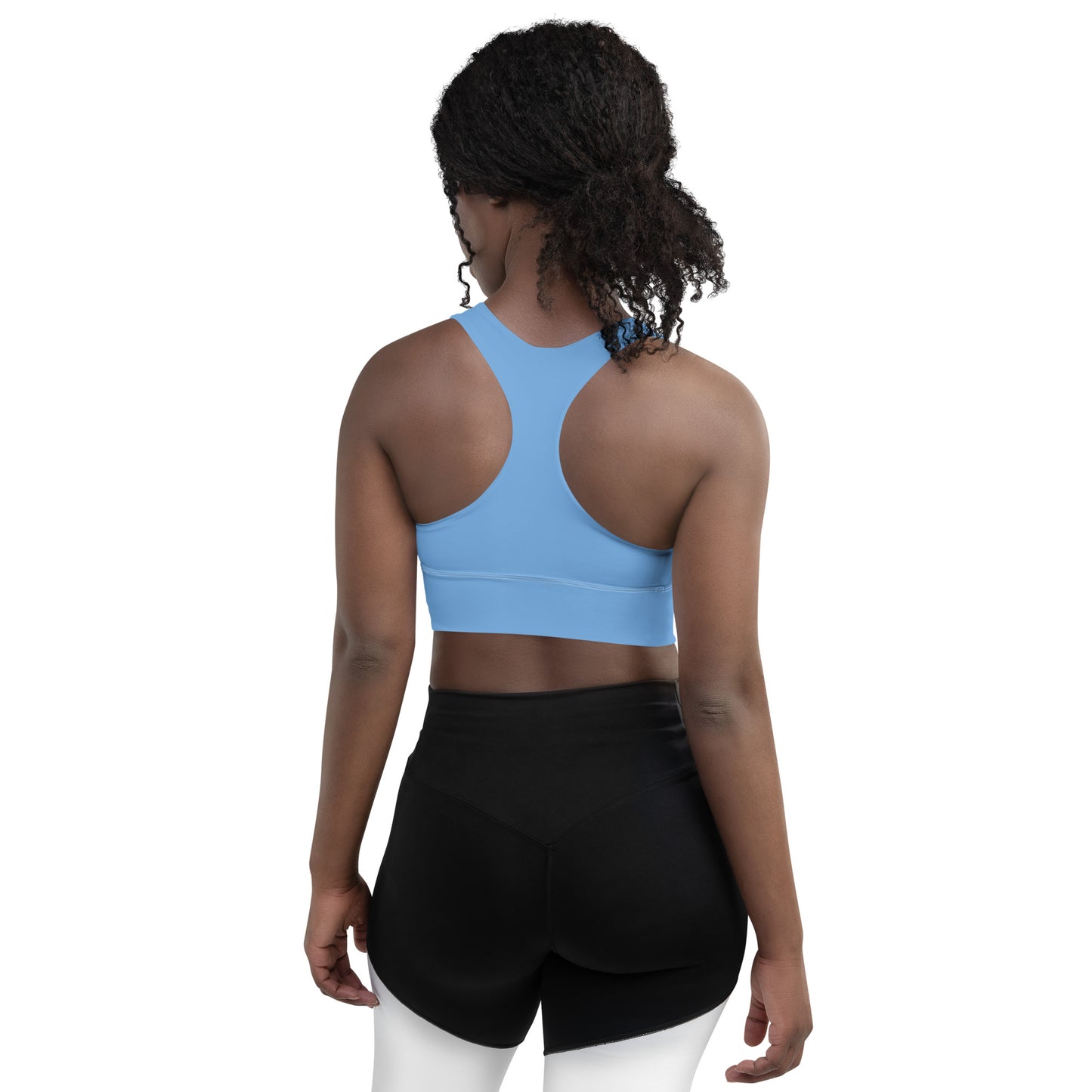 Sky Blue Longline Sports Bra