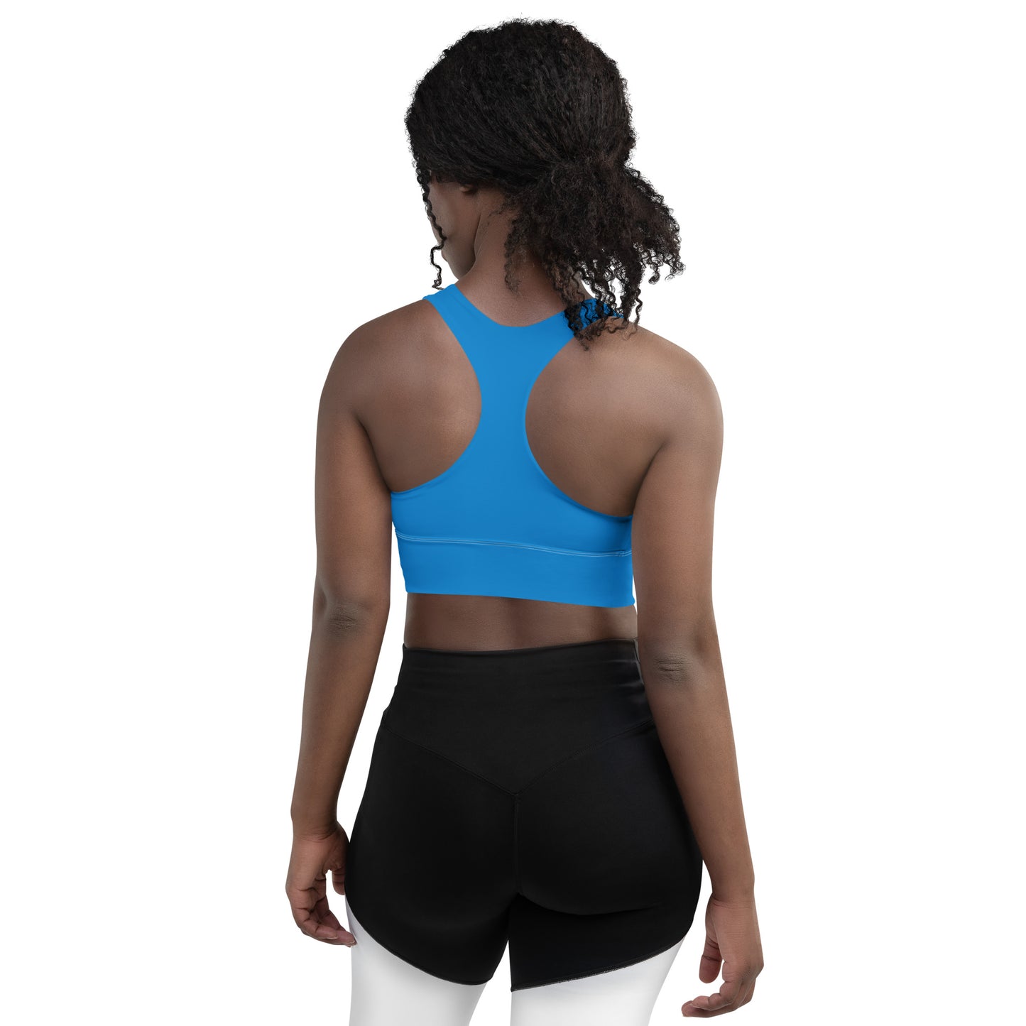 Blue Longline Sports Bra