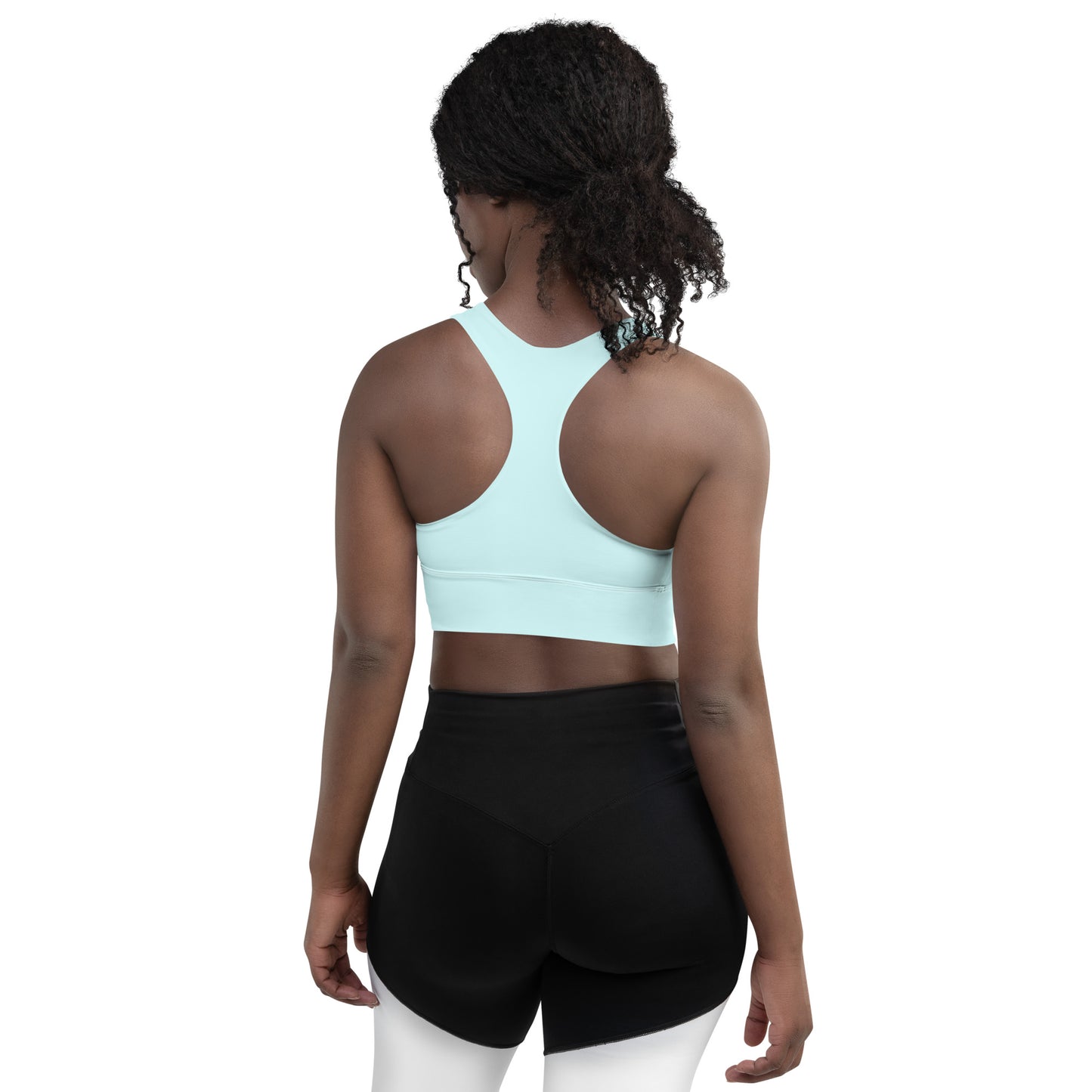 Pastel Blue Longline Sports Bra