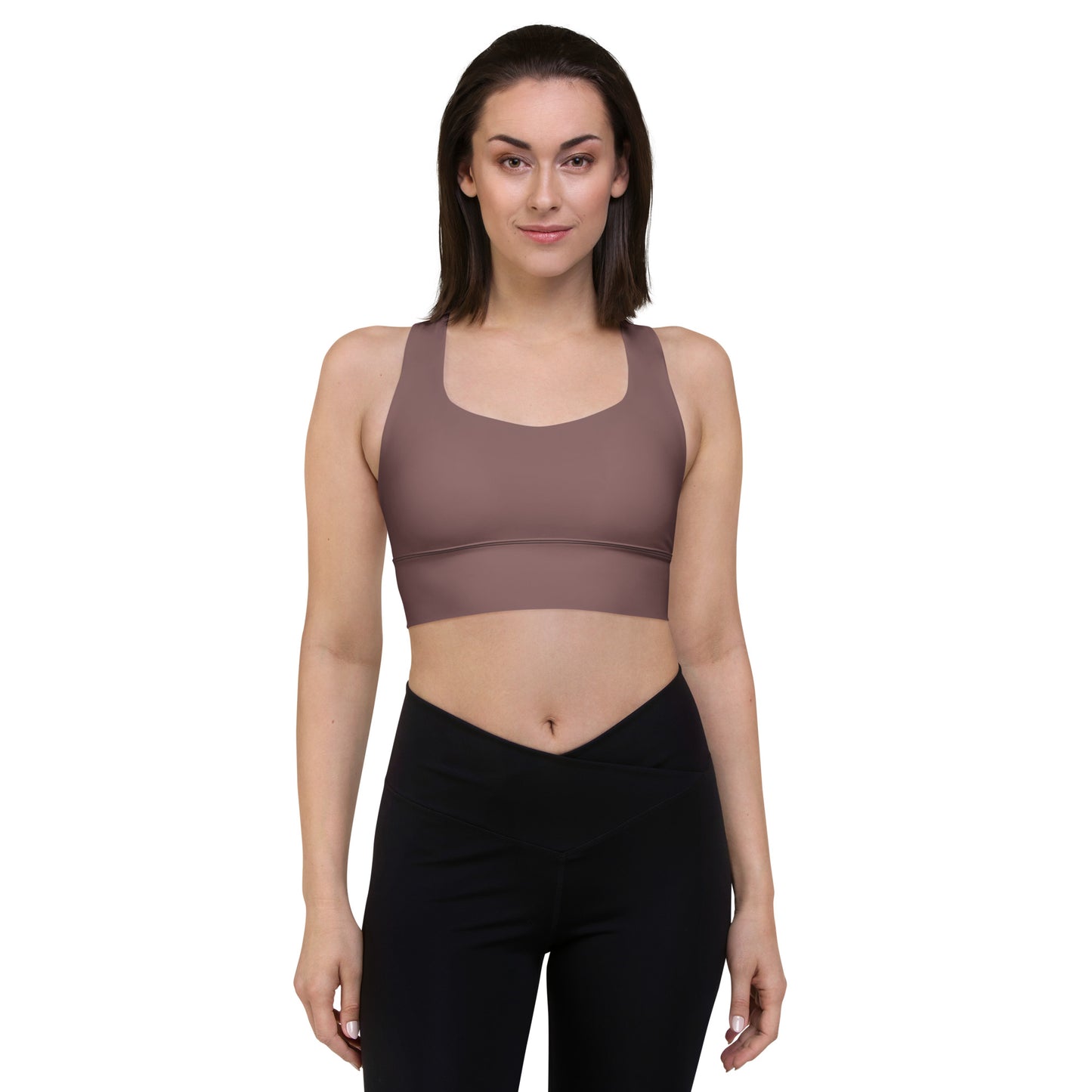 Light Brown Longline Sports Bra