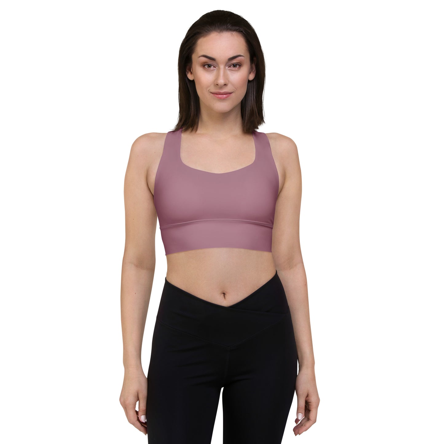 Purple Mauve Longline Sports Bra