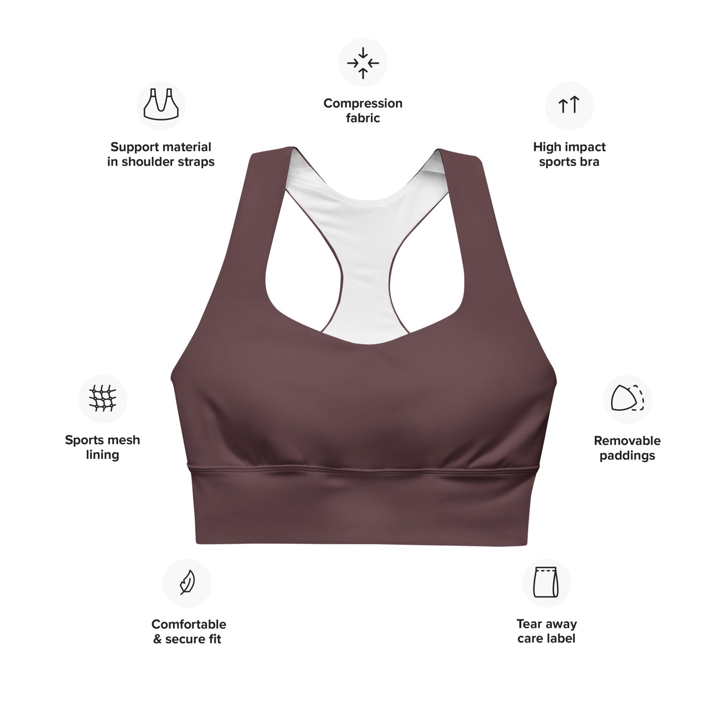 Espresso Longline Sports Bra