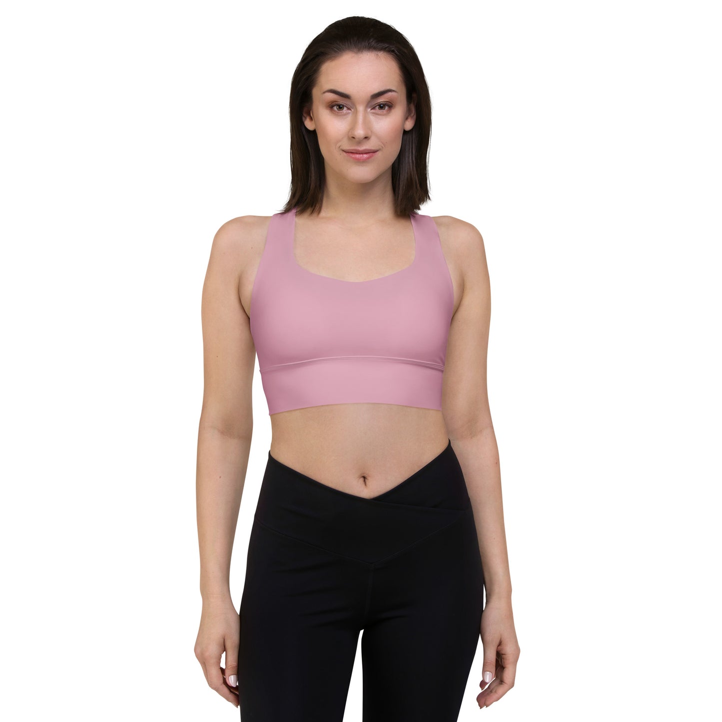 Neutral Pink Longline Sports Bra