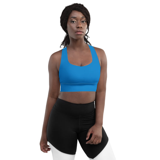 Blue Longline Sports Bra