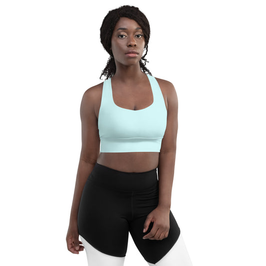 Pastel Blue Longline Sports Bra