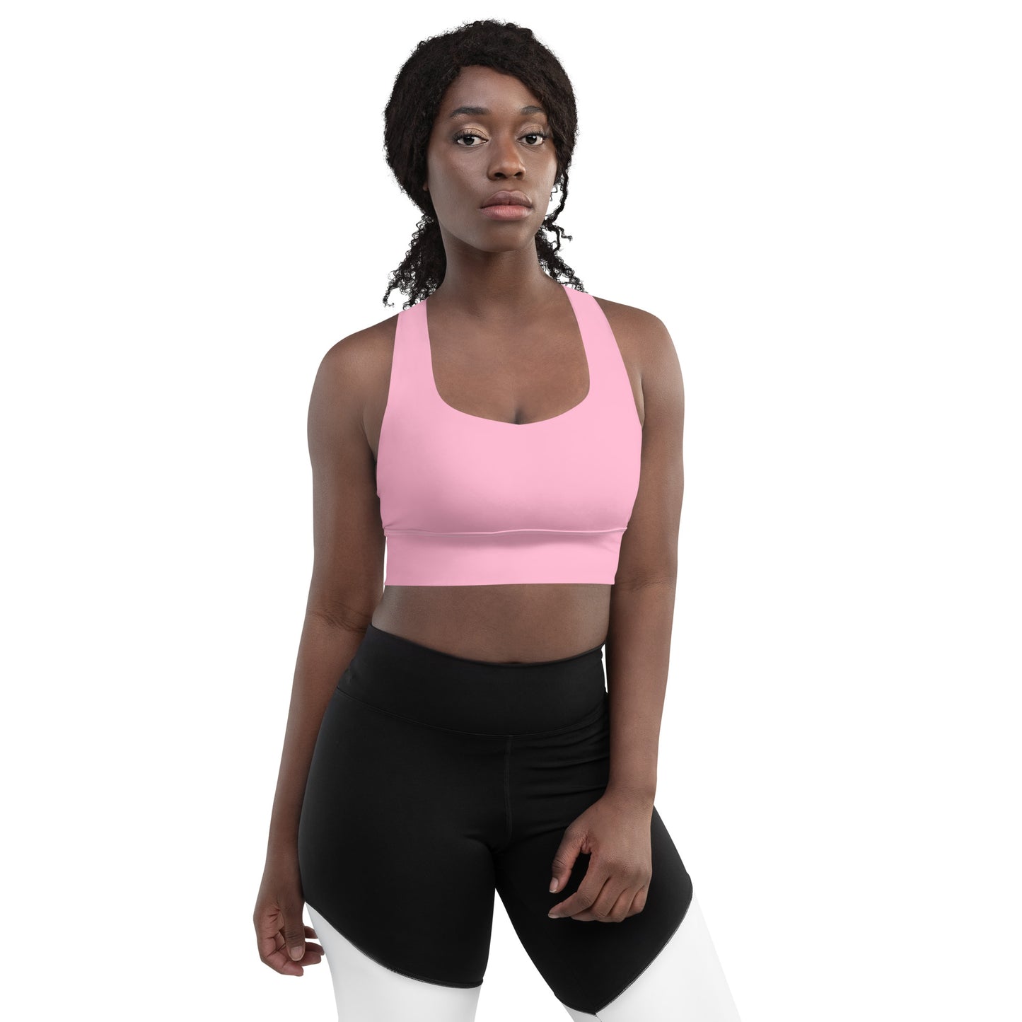 Light Pink Longline Sports Bra