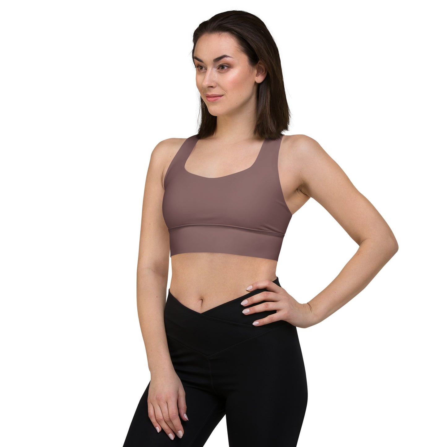 Light Brown Longline Sports Bra