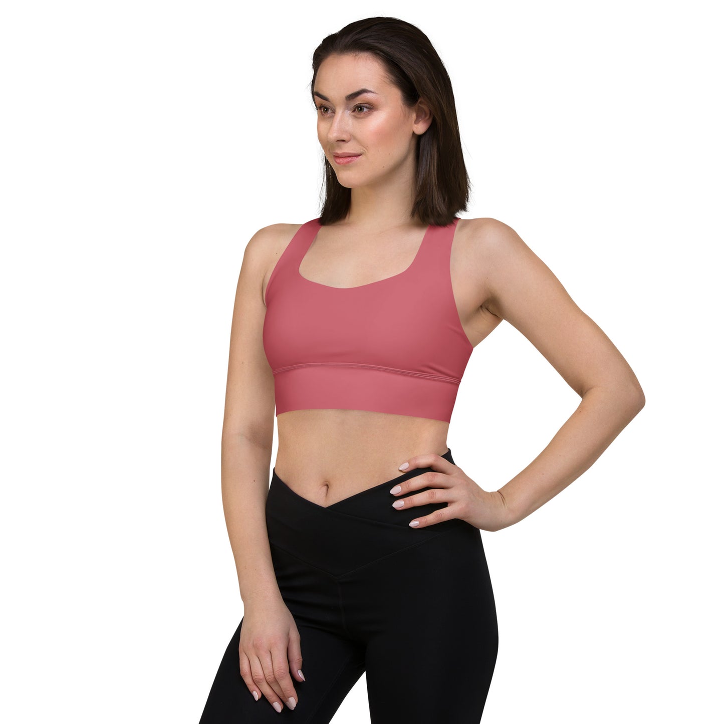 Pink Longline Sports Bra