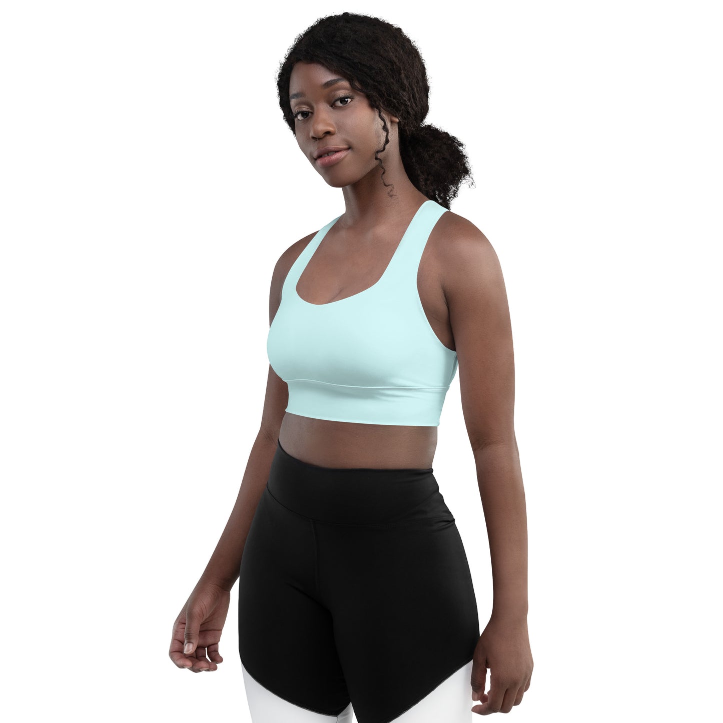 Pastel Blue Longline Sports Bra