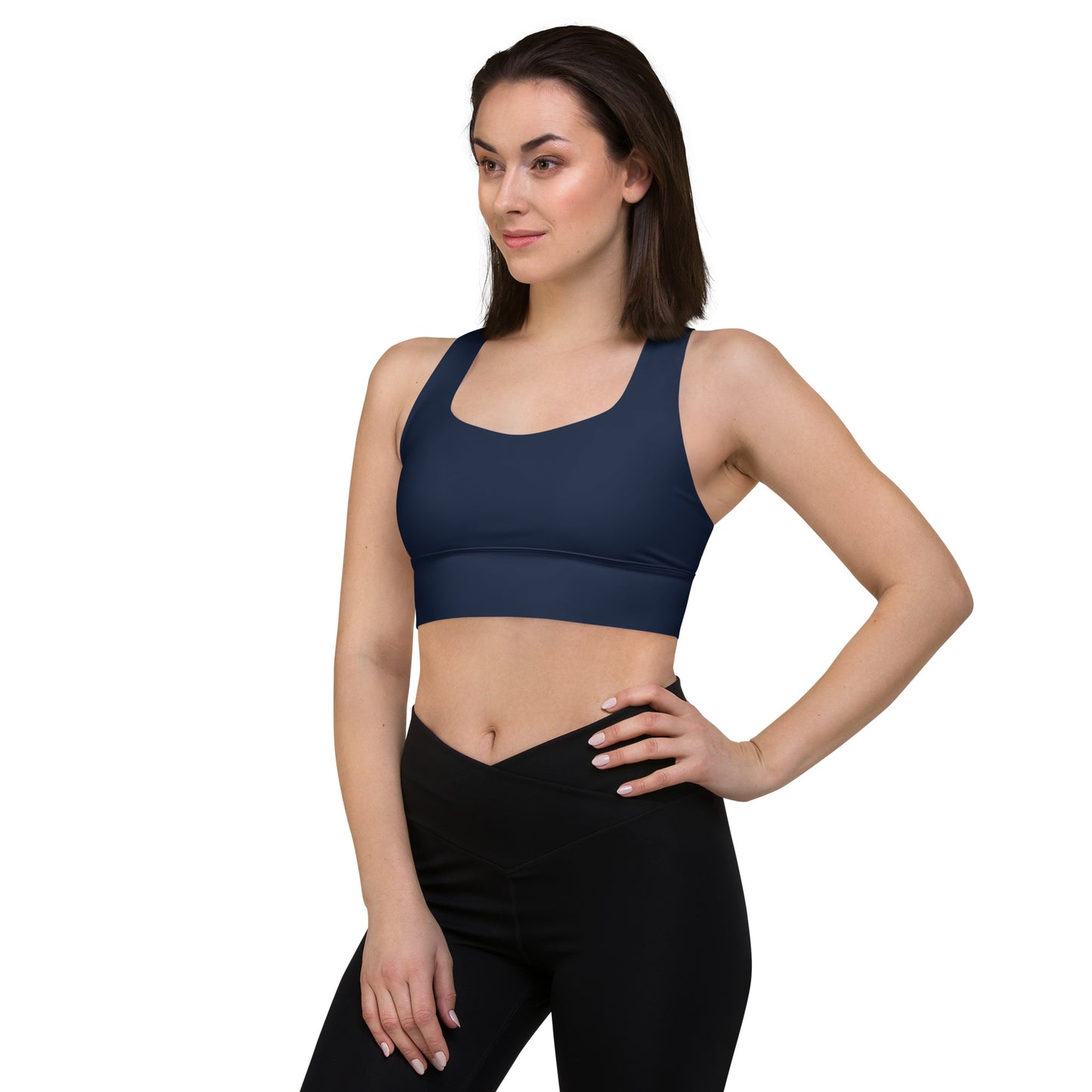 Navy Longline Sports Bra