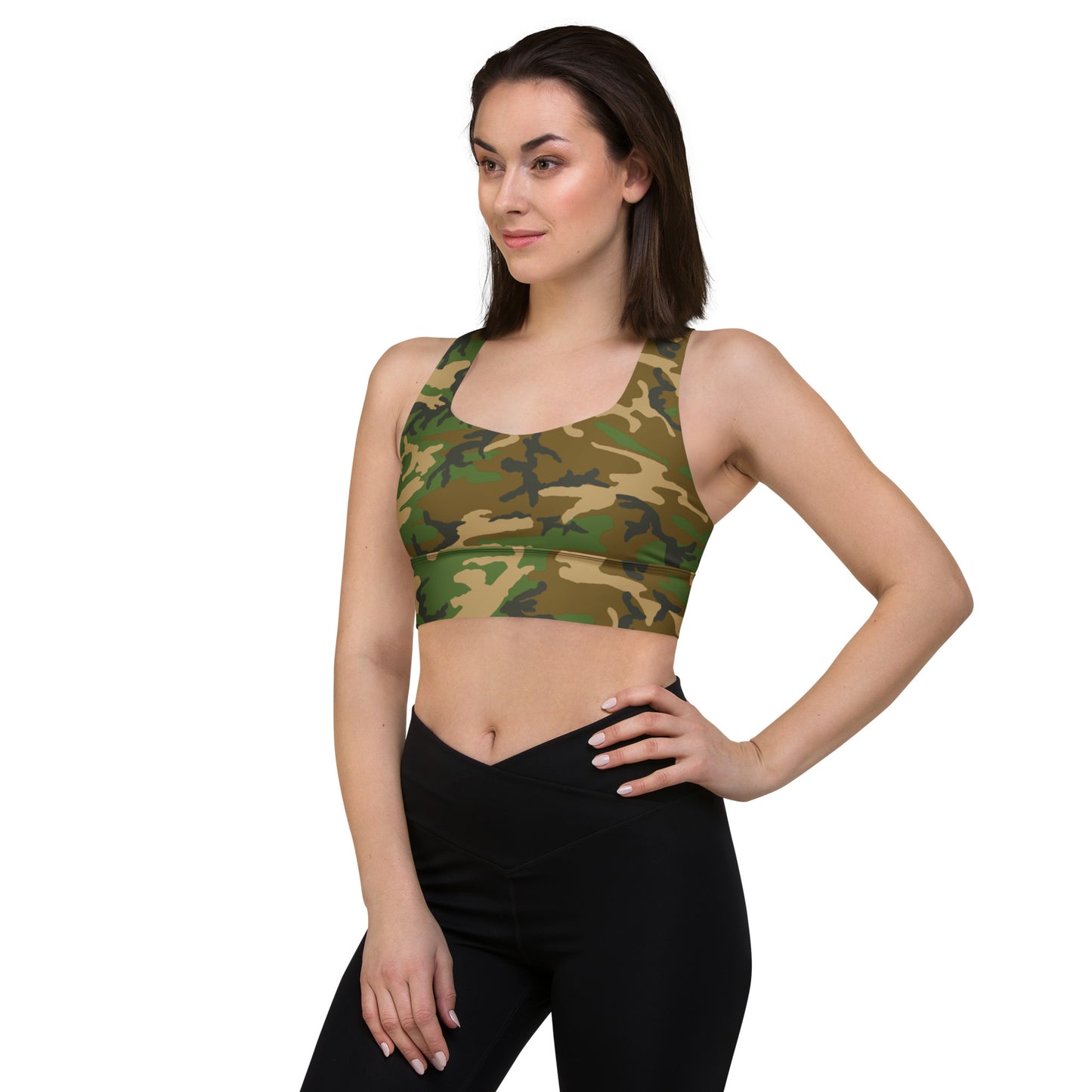 M81 Woodland Camo Longline Sports Bra