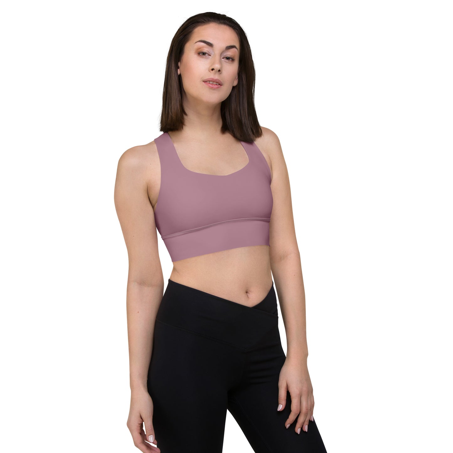 Purple Mauve Longline Sports Bra