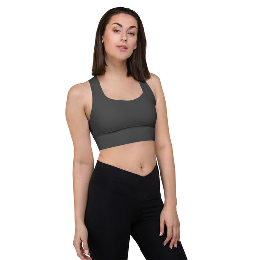 Charcoal Longline Sports Bra