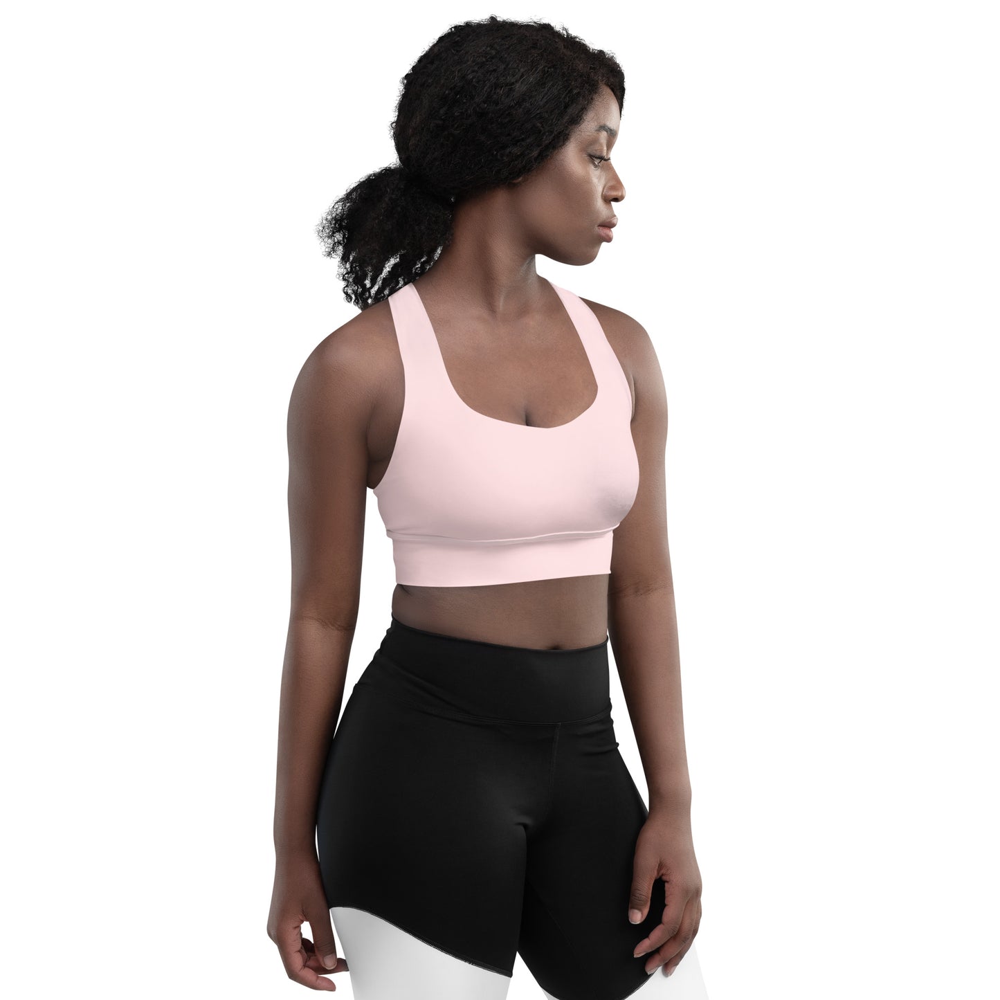 Pastel Pink Longline Sports Bra