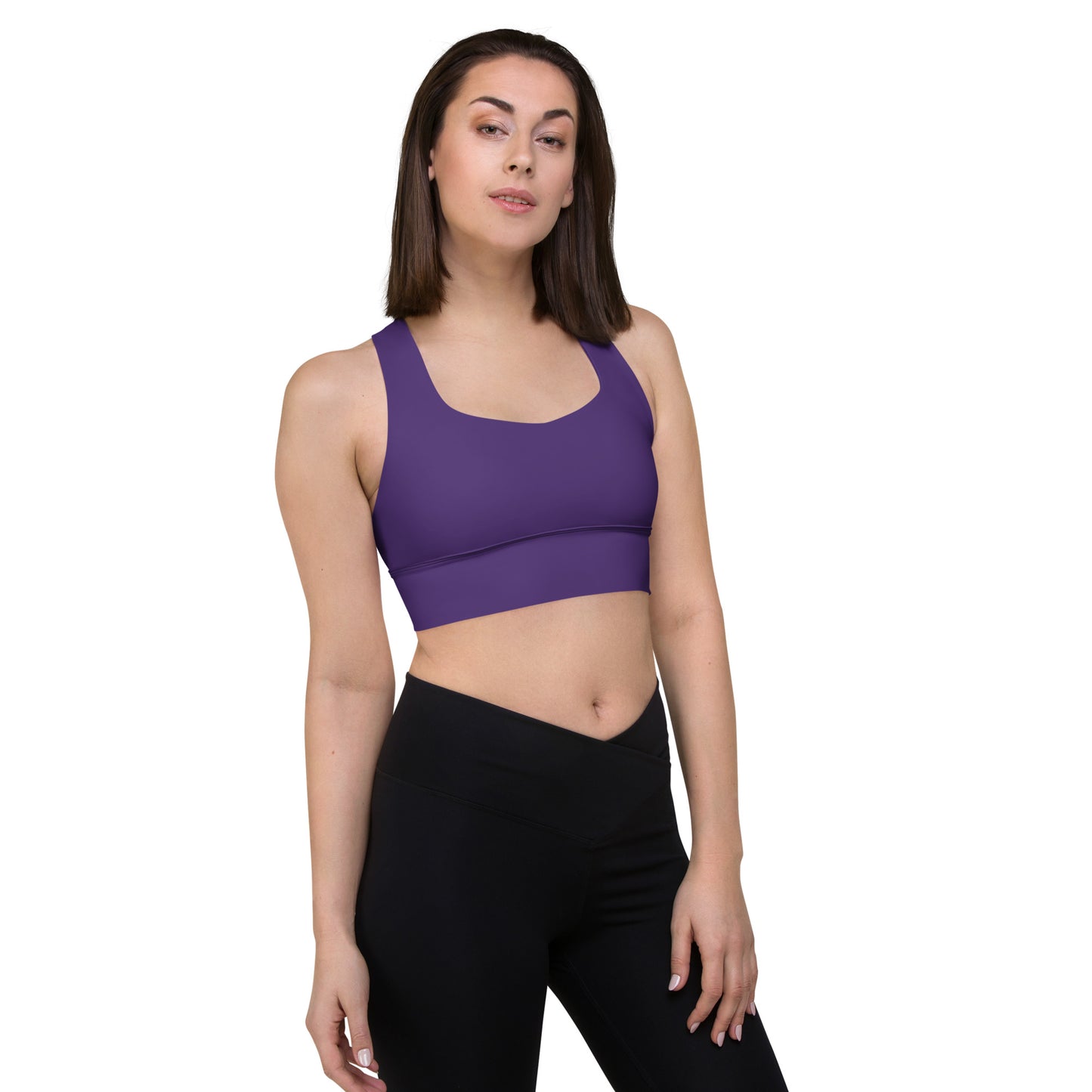 Dark Purple Longline Sports Bra