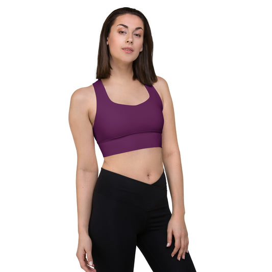 Magenta Purple Longline Sports Bra