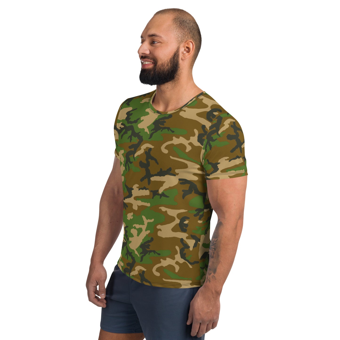 M81 Woodland Camo Men's Athletic T-shirt