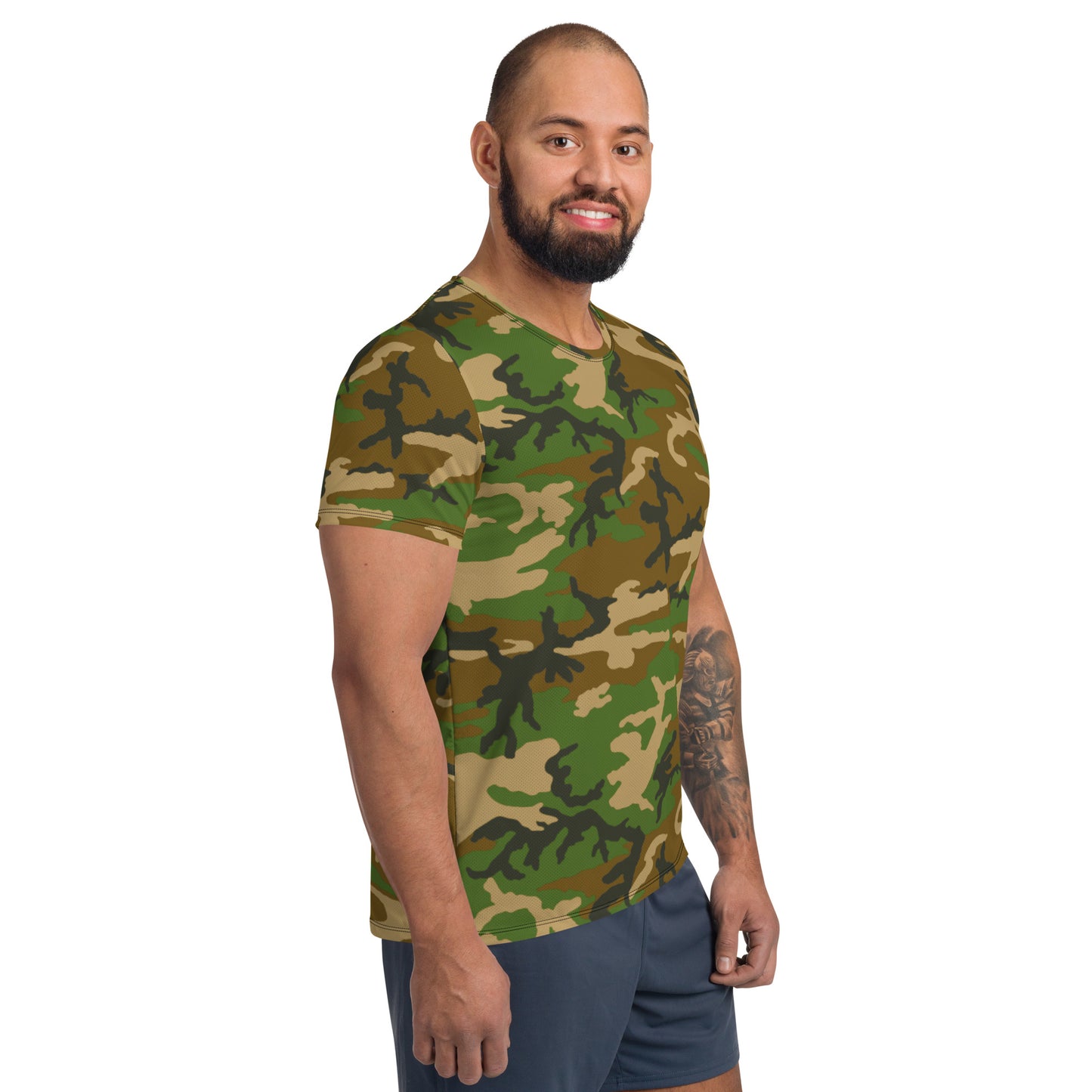 M81 Woodland Camo Men's Athletic T-shirt