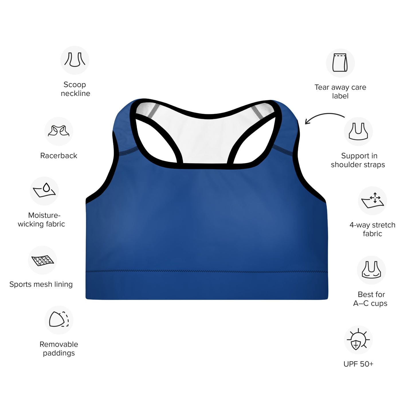 Royal Blue Padded Sports Bra