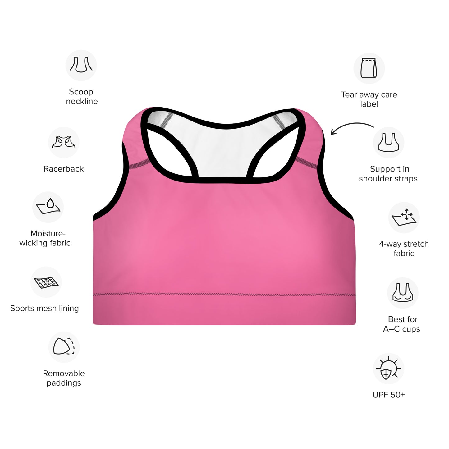 Barbie Pink Padded Sports Bra