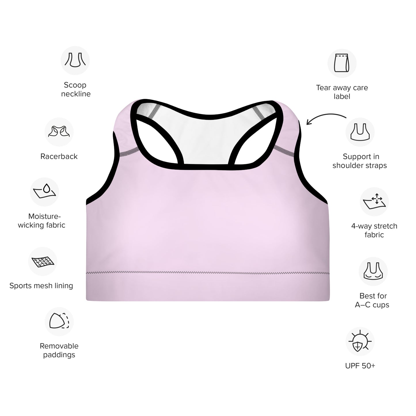 Lilac Padded Sports Bra