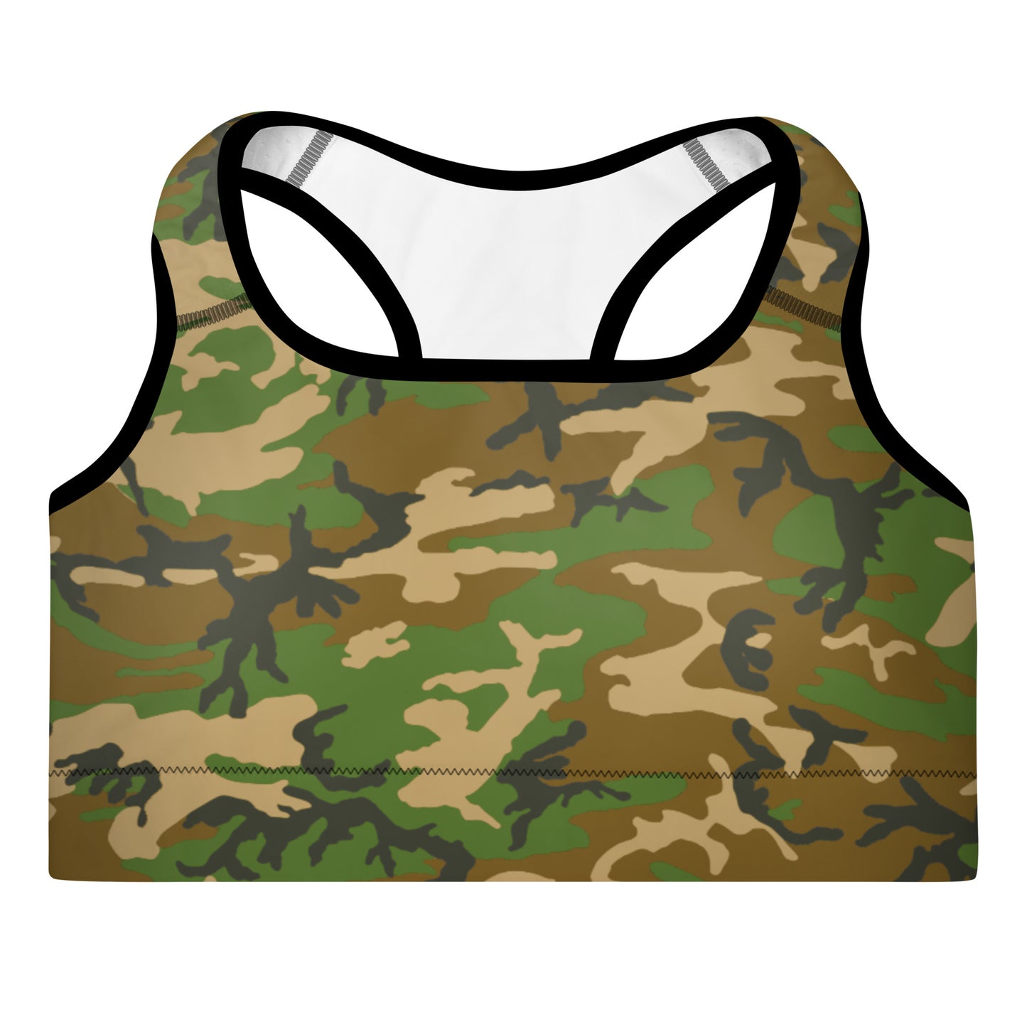 M81 Woodland Camo Padded Sports Bra