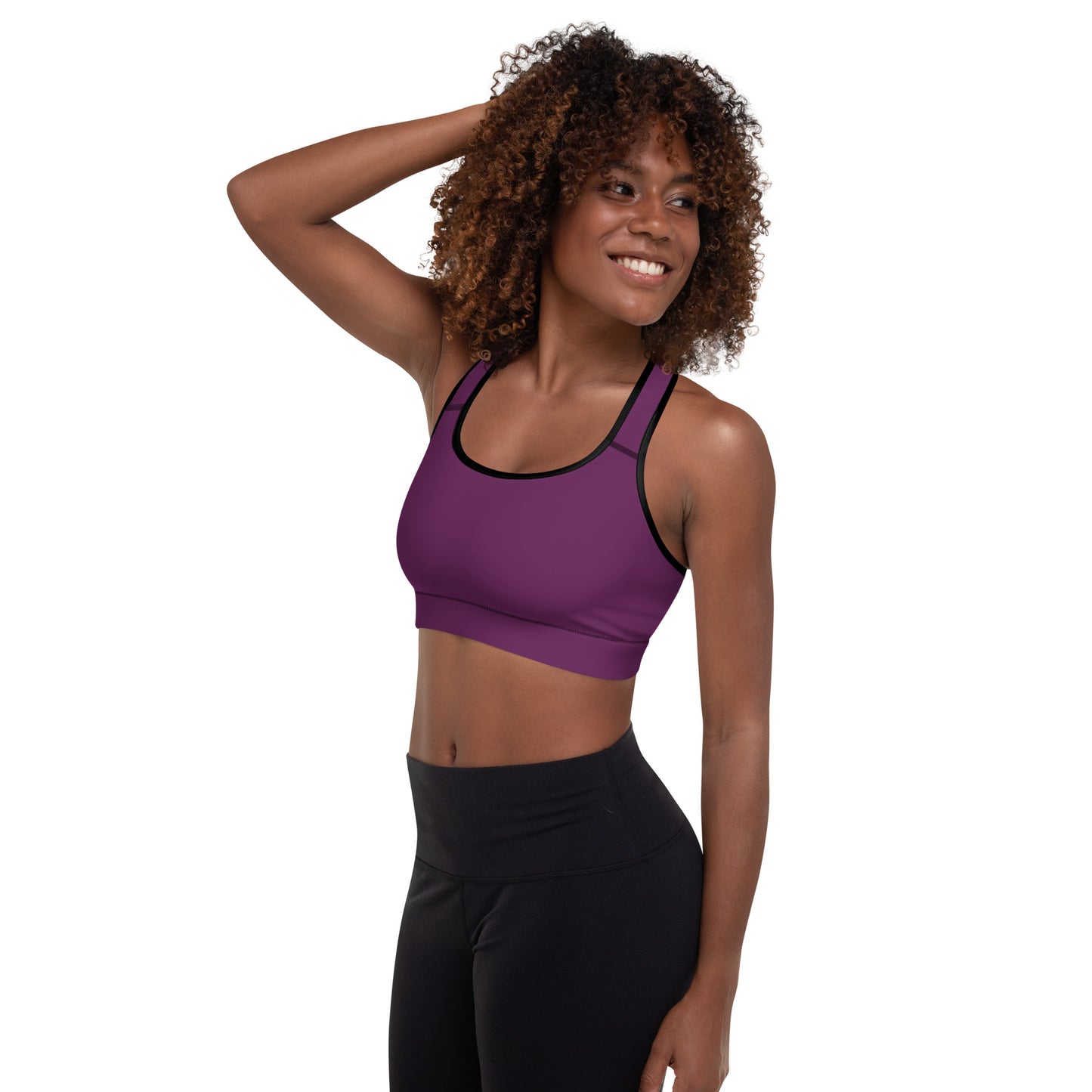 Magenta Purple Padded Sports Bra