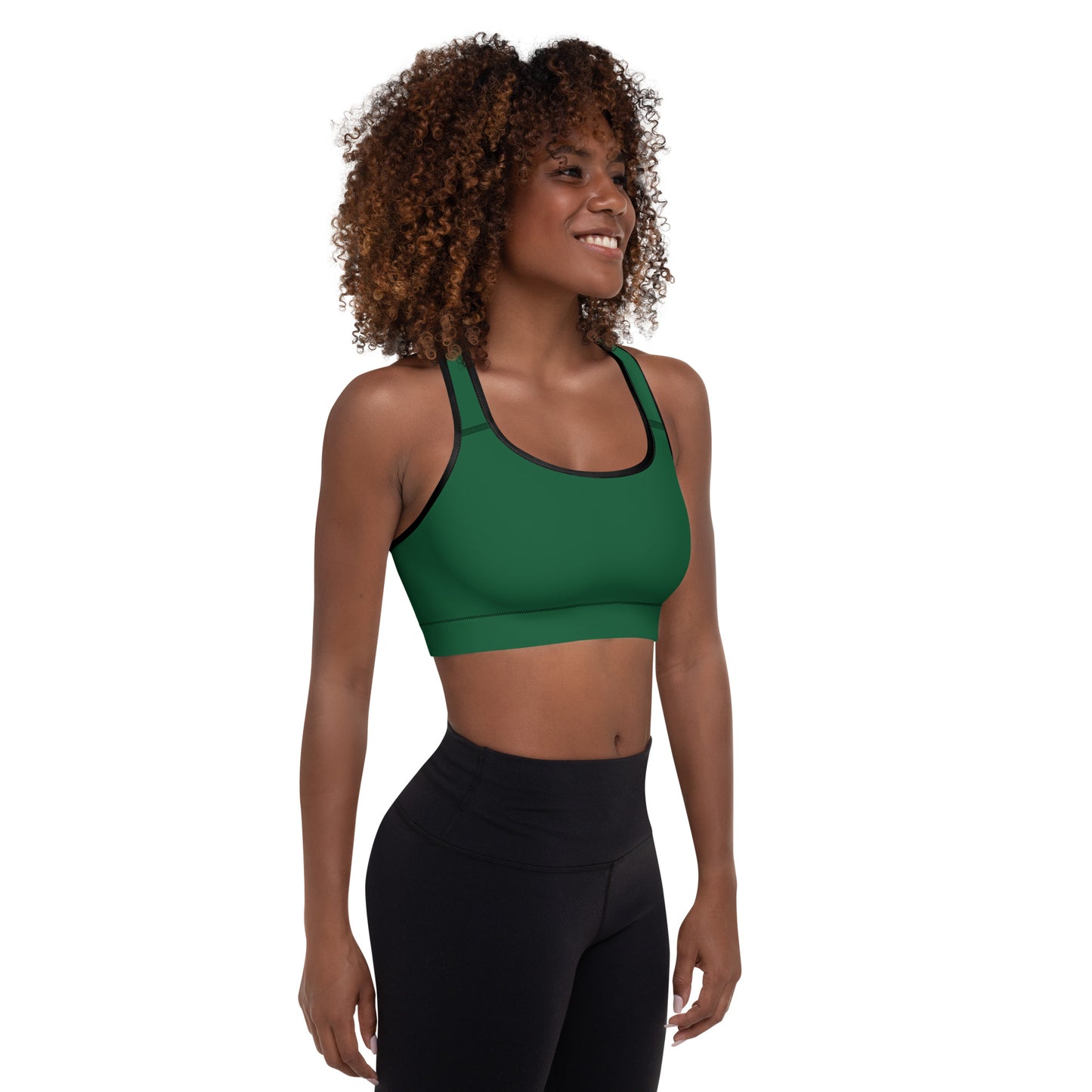 Everglade Green Padded Sports Bra